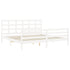 Bed Frame without Mattress White 183x203 cm King Solid Wood