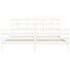 Bed Frame without Mattress White 183x203 cm King Solid Wood