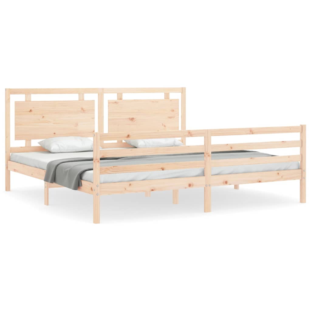 Bed Frame without Mattress 183x203 cm King Solid Wood