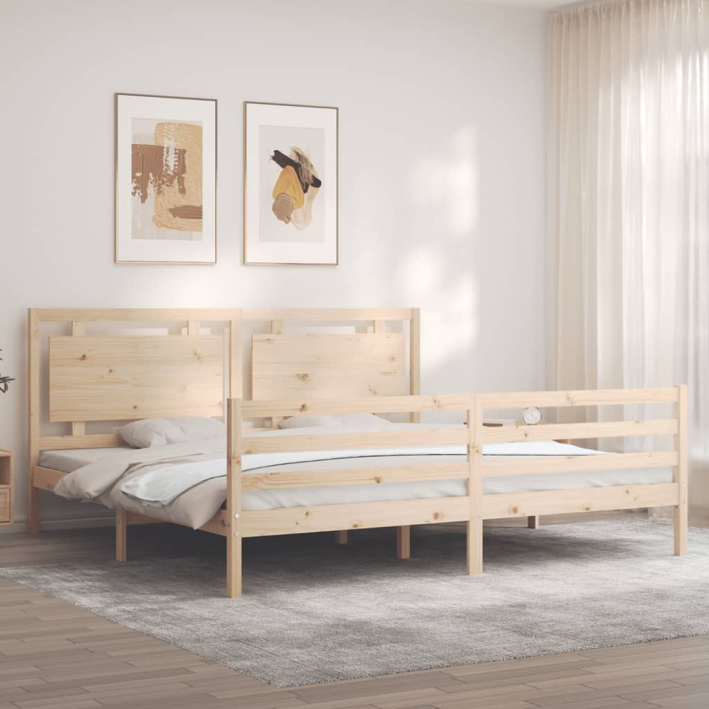 Bed Frame without Mattress 183x203 cm King Solid Wood