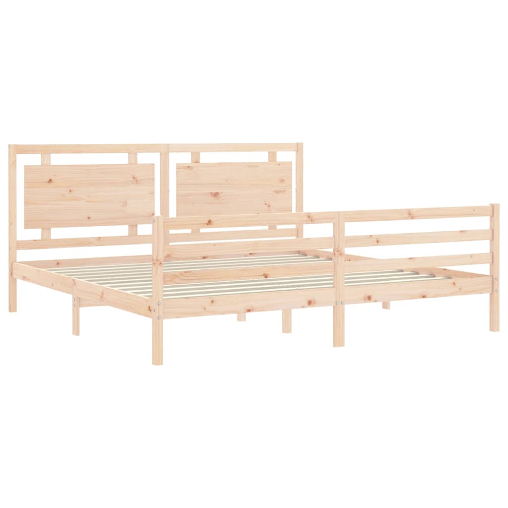 Bed Frame without Mattress 183x203 cm King Solid Wood