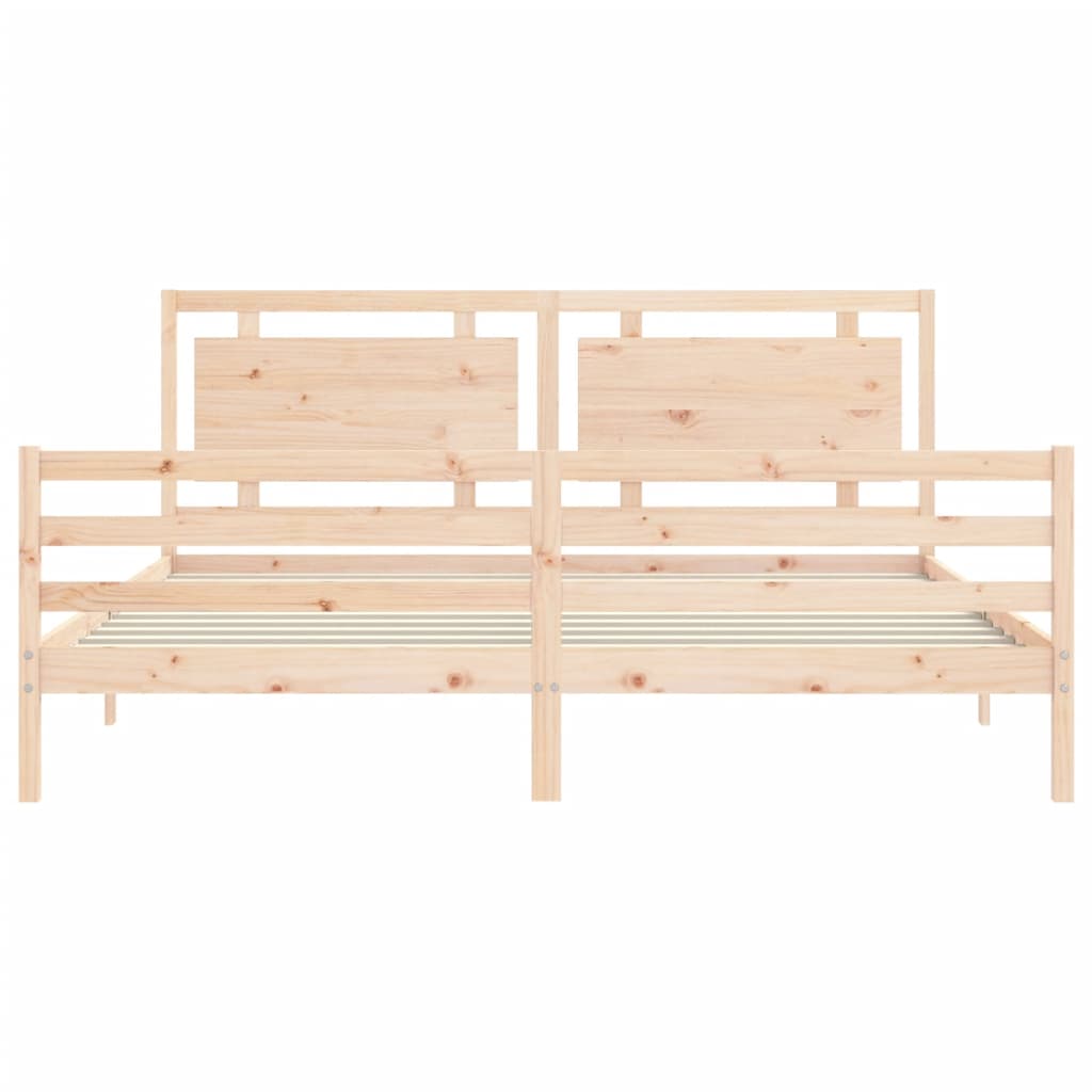 Bed Frame without Mattress 183x203 cm King Solid Wood