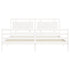 Bed Frame without Mattress White 183x203 cm King Solid Wood