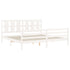 Bed Frame without Mattress White 183x203 cm King Solid Wood