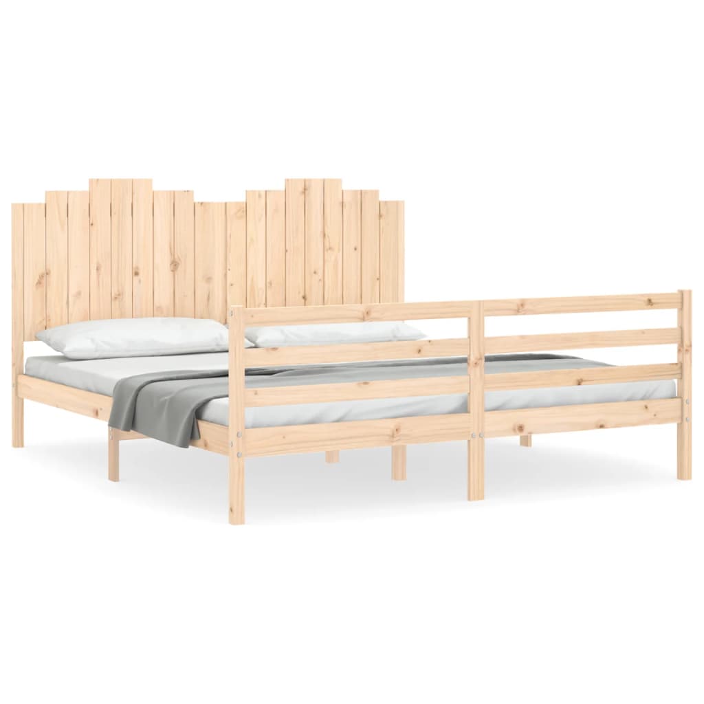 Bed Frame without Mattress 183x203 cm King Solid Wood