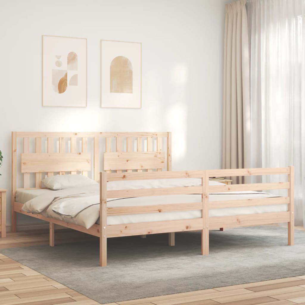 Bed Frame without Mattress 183x203 cm King Solid Wood