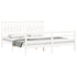 Bed Frame without Mattress White 183x203 cm King Solid Wood