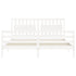 Bed Frame without Mattress White 183x203 cm King Solid Wood