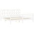 Bed Frame without Mattress White 183x203 cm King Solid Wood