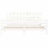 Bed Frame without Mattress White 183x203 cm King Solid Wood