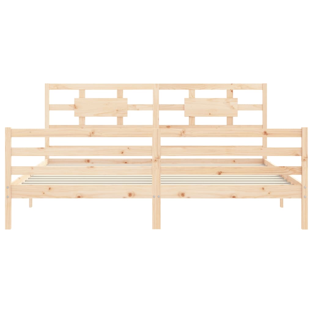 Bed Frame without Mattress 183x203 cm King Solid Wood