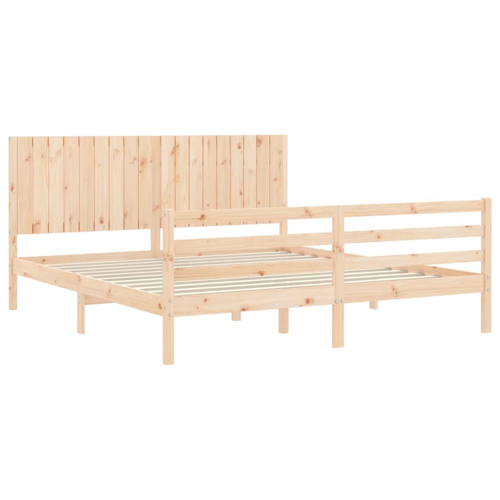 Bed Frame without Mattress 183x203 cm King Solid Wood