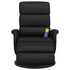 Massage Recliner Chair with Footrest Black Faux Leather