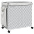 Laundry Basket with Wheels White 60x35x60.5 cm Rattan