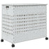 Laundry Basket with Wheels White 66x35x60 cm Rattan