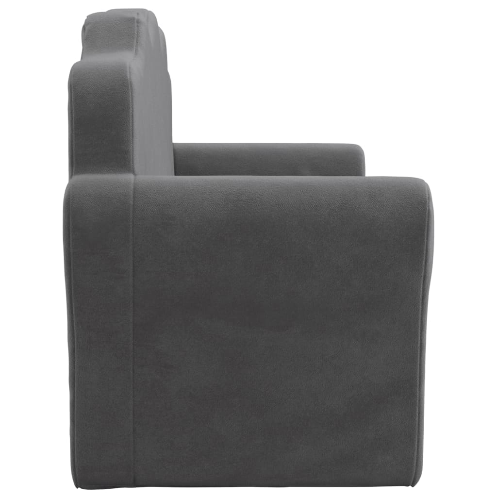 Kids' Sofa Bed 2-Seater Anthracite Soft Plush