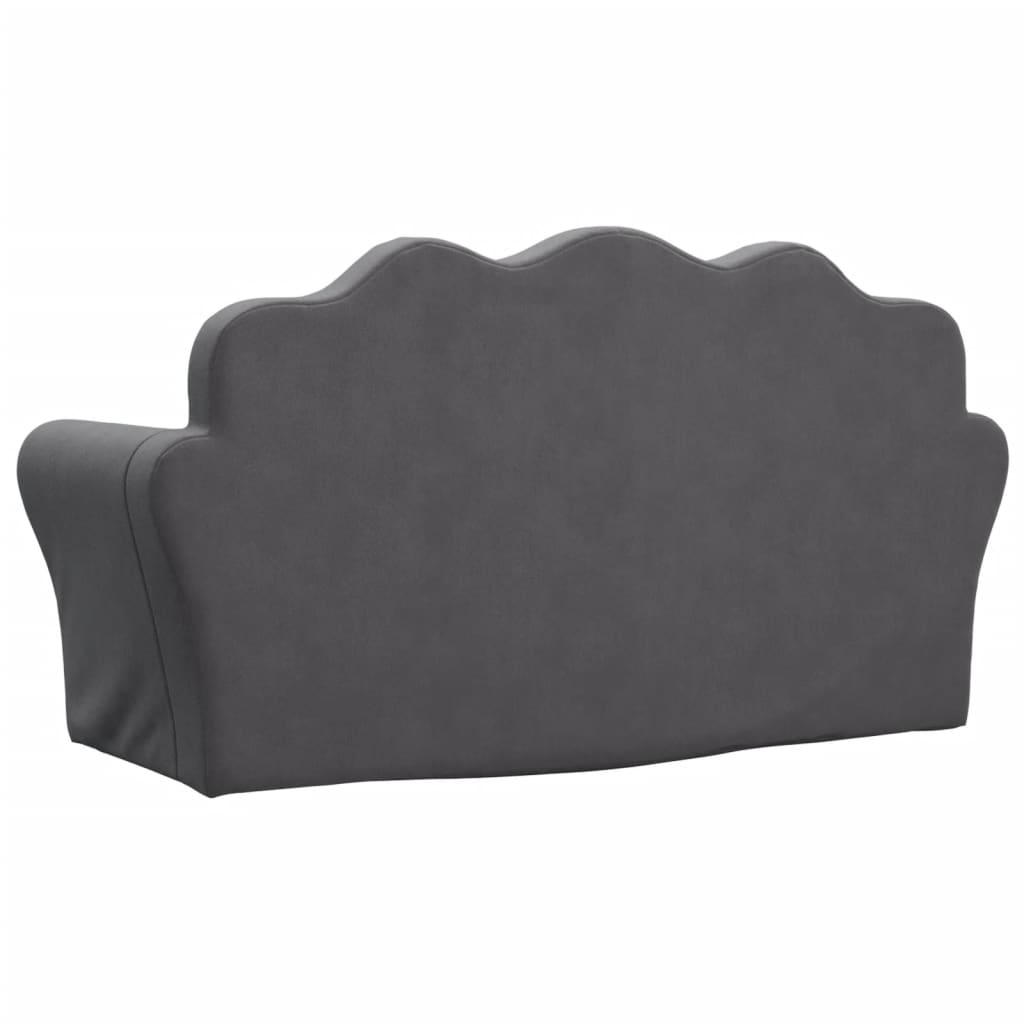 Kids' Sofa Bed 2-Seater Anthracite Soft Plush