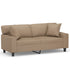 2-Seater Sofa with Throw Pillows Cappuccino 140 cm Faux Leather