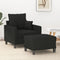 Sofa Chair with Footstool Black 60 cm Fabric