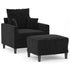 Sofa Chair with Footstool Black 60 cm Velvet