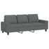 3-Seater Sofa with Footstool Dark Grey 180 cm Fabric