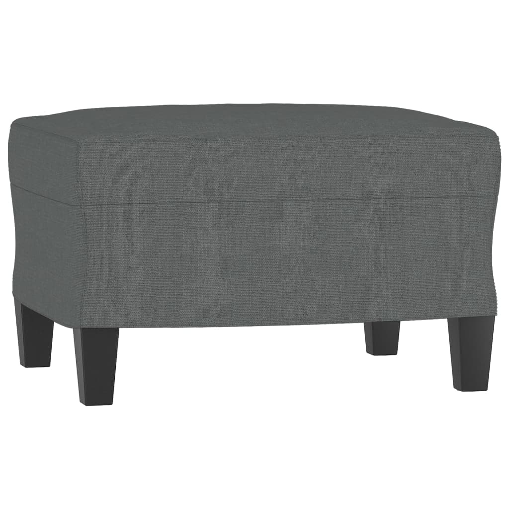 3-Seater Sofa with Footstool Dark Grey 180 cm Fabric