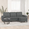 3-Seater Sofa with Footstool Dark Grey 180 cm Fabric