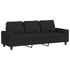 3-Seater Sofa with Footstool Black 180 cm Fabric