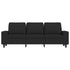 3-Seater Sofa with Footstool Black 180 cm Fabric