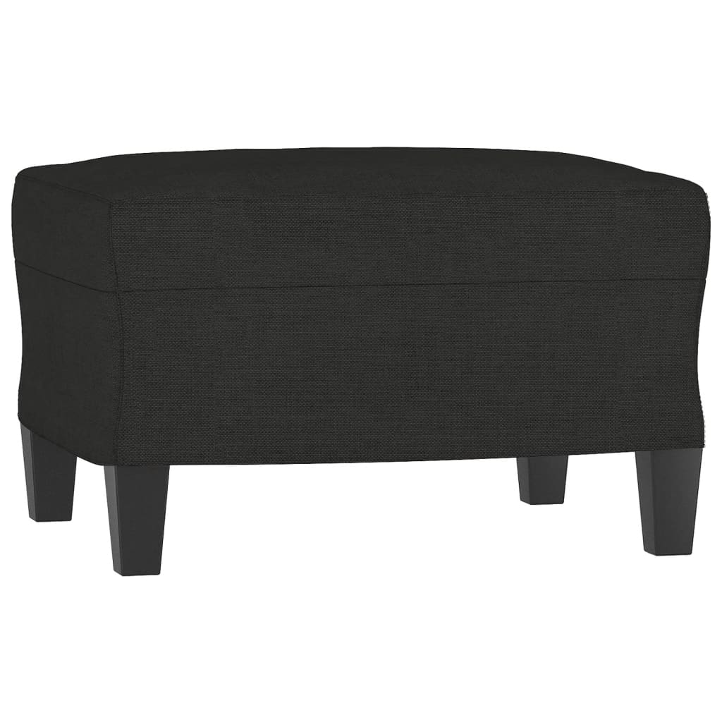 3-Seater Sofa with Footstool Black 180 cm Fabric