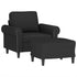 Sofa Chair with Footstool Black 60 cm Velvet