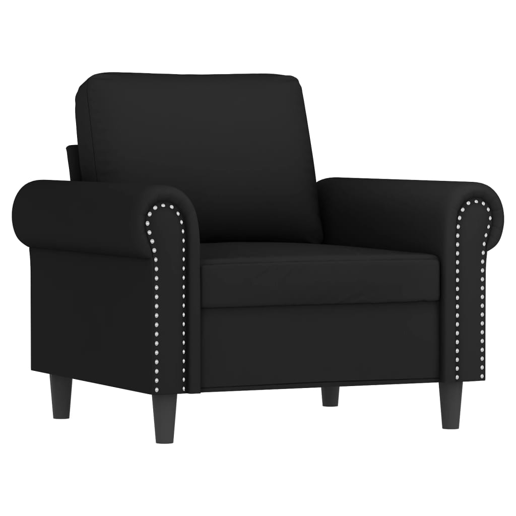 Sofa Chair with Footstool Black 60 cm Velvet