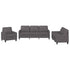 3 Piece Sofa Set with Cushions Grey Faux Leather