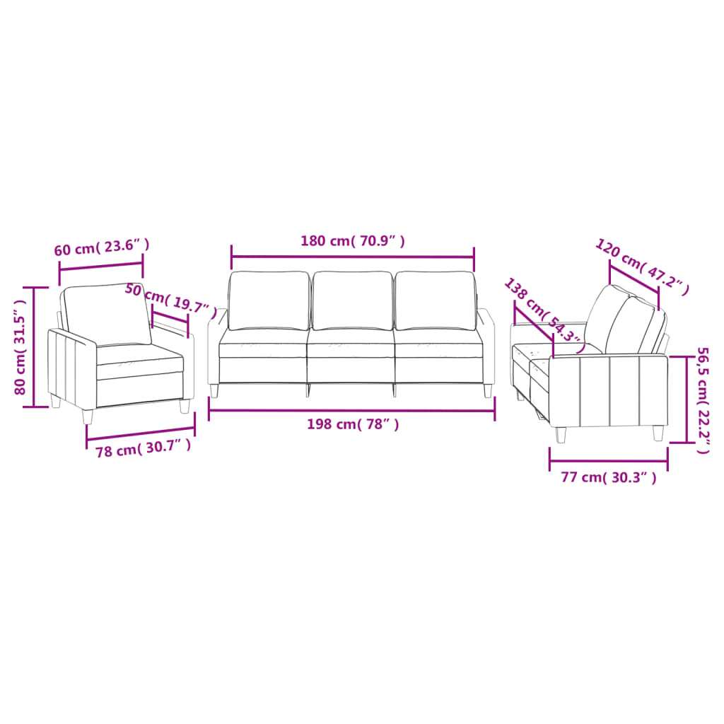 3 Piece Sofa Set with Cushions Grey Faux Leather