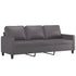 4 Piece Sofa Set with Cushions Grey Faux Leather