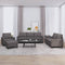 4 Piece Sofa Set with Cushions Grey Faux Leather