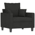 4 Piece Sofa Set with Pillows Black Fabric