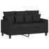 4 Piece Sofa Set with Pillows Black Fabric