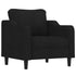 3 Piece Sofa Set with Pillows Black Fabric