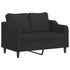 4 Piece Sofa Set with Pillows Black Fabric