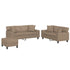 3 Piece Sofa Set with Pillows Cappuccino Faux Leather