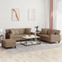 3 Piece Sofa Set with Pillows Cappuccino Faux Leather