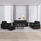 4 Piece Sofa Set with Cushions Black Velvet