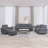 4 Piece Sofa Set with Pillows Dark Grey Velvet