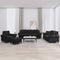 4 Piece Sofa Set with Pillows Black Velvet