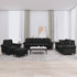 4 Piece Sofa Set with Pillows Black Velvet