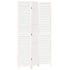 Room Divider 3 Panels White Solid Wood Paulownia