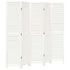 Room Divider 5 Panels White Solid Wood Paulownia