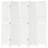 Room Divider 5 Panels White Solid Wood Paulownia