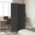 Room Divider 3 Panels Black Solid Wood Paulownia